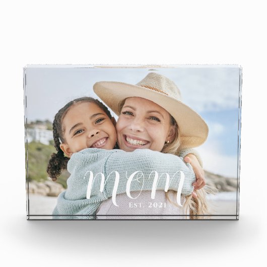 Custom Mom Established Modern Script Fotoblock (Vorderseite)