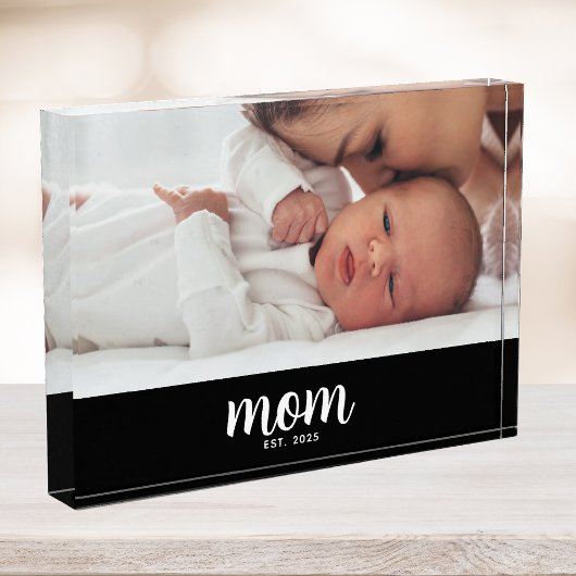 Custom Mom Established Modern Script Fotoblock