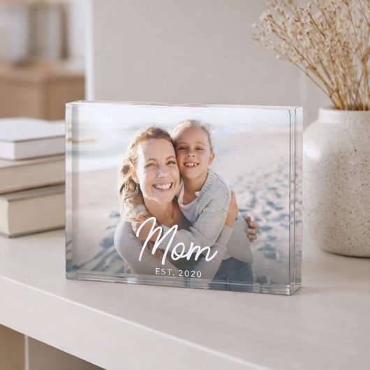Custom Mom Established Modern Script Fotoblock