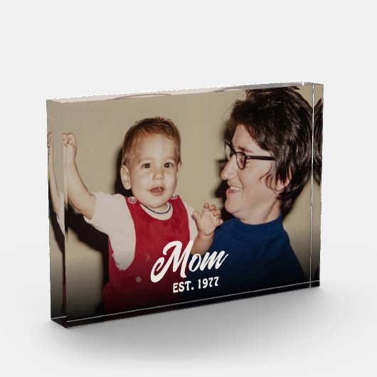 Custom Mom Established Modern Script Fotoblock (Links)