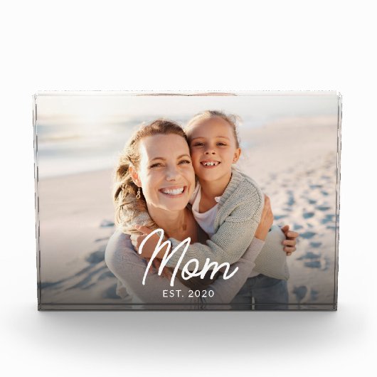 Custom Mom Established Modern Script Fotoblock (Vorderseite)