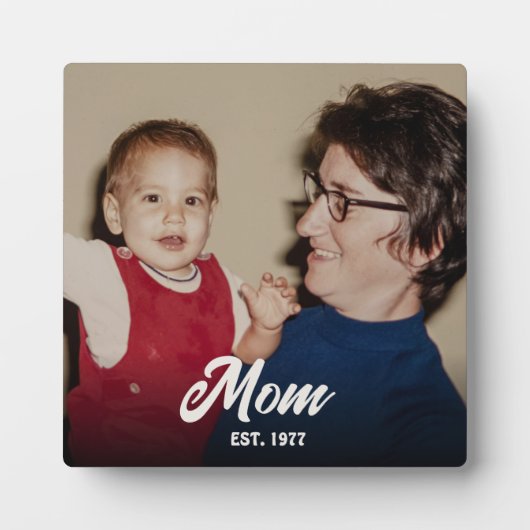 Custom Mom Established Modern Script Fotoplatte (Vorderseite)