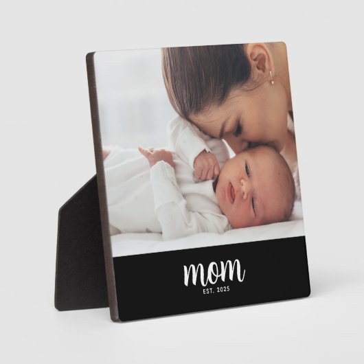 Custom Mom Established Modern Script Fotoplatte (Vorderseite)