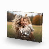 Custom Mom Established Modern Script Photo Block (Rechts)