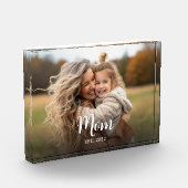 Custom Mom Established Modern Script Photo Block (Links)