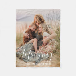 Custom Mom Established Modern Script Photo Fleecedecke