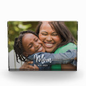 Custom Mom Established Modern Script Photo Fotoblock (Vorderseite)
