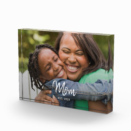 Custom Mom Established Modern Script Photo Fotoblock (Rechts)
