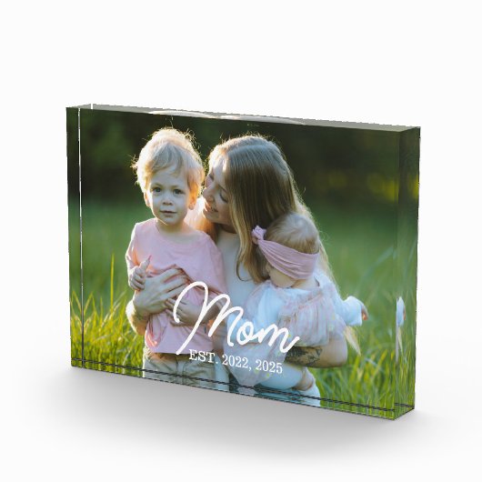 Custom Mom Established Modern Script Photo Fotoblock (Rechts)
