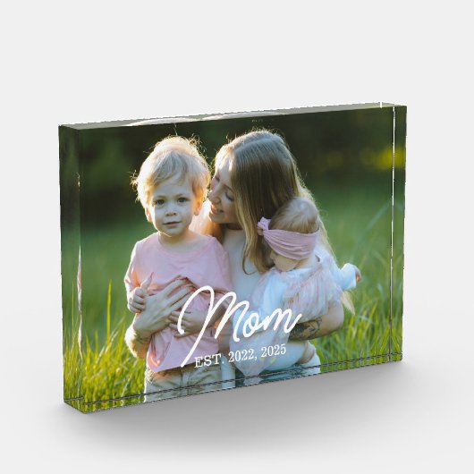 Custom Mom Established Modern Script Photo Fotoblock (Links)