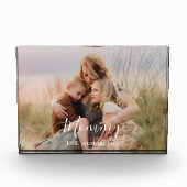 Custom Mom Established Modern Script Photo Fotoblock (Vorderseite)
