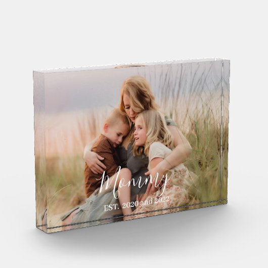 Custom Mom Established Modern Script Photo Fotoblock (Links)