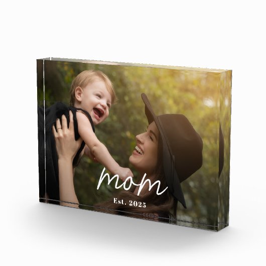 Custom Mom Established Modern Script Photo Fotoblock (Rechts)