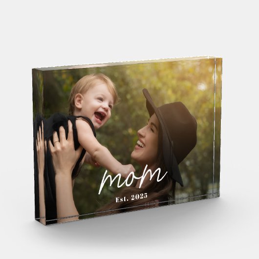 Custom Mom Established Modern Script Photo Fotoblock (Links)