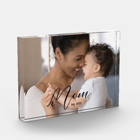 Custom Mom Established Modern Script Photo Fotoblock (Links)