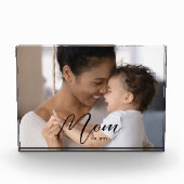 Custom Mom Established Modern Script Photo Fotoblock (Vorderseite)