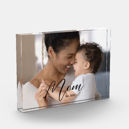 Custom Mom Established Modern Script Photo Fotoblock (Links)
