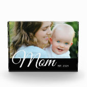 Custom Mom Established Modern Script Photo  Fotoblock (Vorderseite)