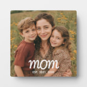 Custom Mom Established Modern Script Photo Fotoplatte (Vorderseite)