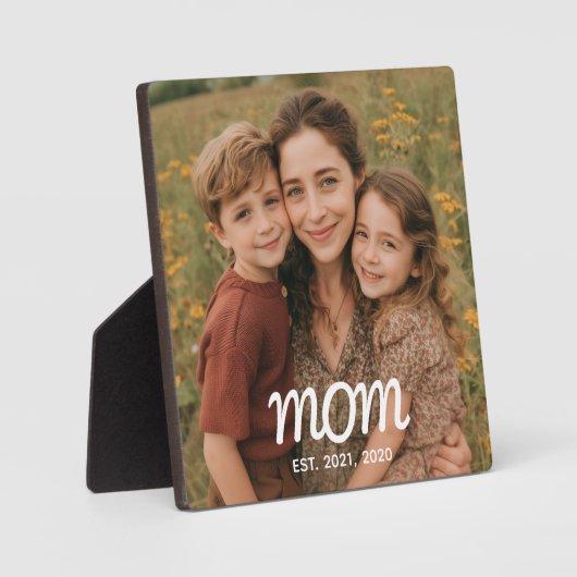 Custom Mom Established Modern Script Photo Fotoplatte (Vorderseite)