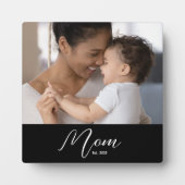 Custom Mom Established Modern Script Photo Fotoplatte (Vorderseite)
