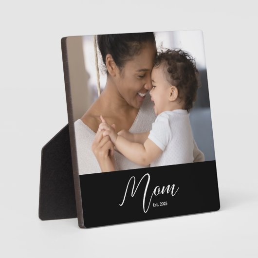 Custom Mom Established Modern Script Photo Fotoplatte (Vorderseite)