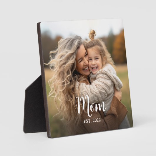 Custom Mom Established Modern Script Photo Fotoplatte (Vorderseite)