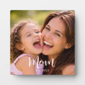 Custom Mom Established Modern Script Photo Fotoplatte (Vorderseite)