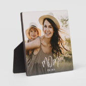 Custom Mom Established Modern Script Photo Fotoplatte (Vorderseite)