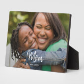 Custom Mom Established Modern Script Photo Fotoplatte (Seite)