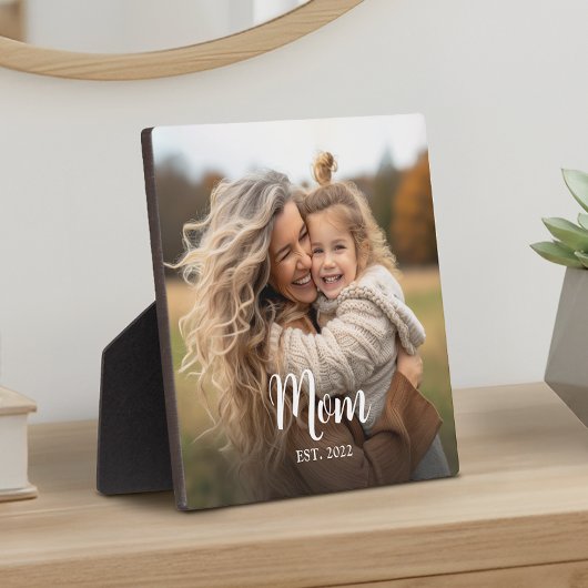 Custom Mom Established Modern Script Photo Fotoplatte