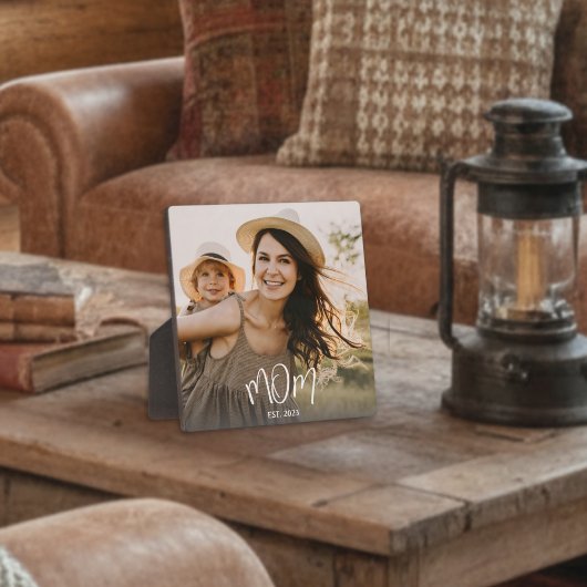 Custom Mom Established Modern Script Photo Fotoplatte