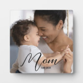 Custom Mom Established Modern Script Photo Fotoplatte (Vorderseite)