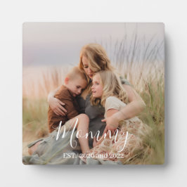 Custom Mom Established Modern Script Photo Fotoplatte