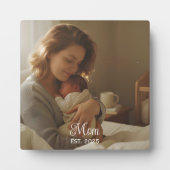 Custom Mom Established Modern Script Photo Fotoplatte (Vorderseite)