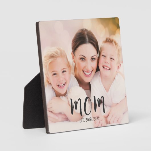 Custom Mom Established Modern Script Photo Fotoplatte (Vorderseite)