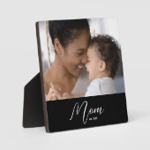 Custom Mom Established Modern Script Photo Fotoplatte (Vorderseite)