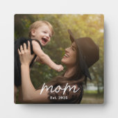 Custom Mom Established Modern Script Photo Fotoplatte (Vorderseite)