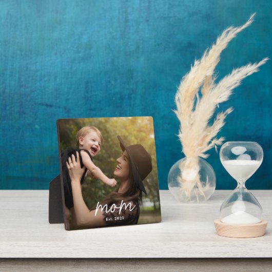 Custom Mom Established Modern Script Photo Fotoplatte (InSitu)
