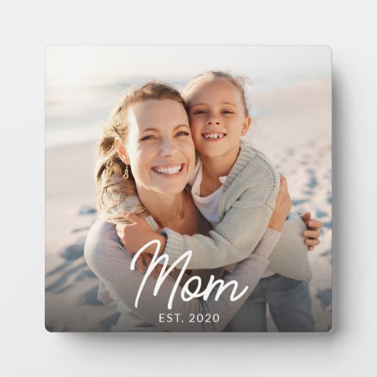 Custom Mom Established Modern Script Photo  Fotoplatte (Vorderseite)