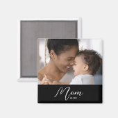 Custom Mom Established Modern Script Photo Magnet (Vorderseite/Rückseite)