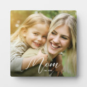 Custom Mom Established Modern Script Photo Plaque Fotoplatte (Vorderseite)