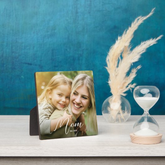 Custom Mom Established Modern Script Photo Plaque Fotoplatte (InSitu)