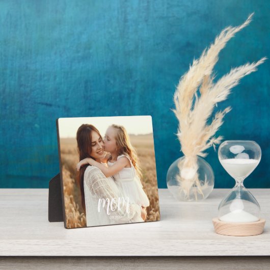 Custom Mom Established Modern Script Photo Plaque Fotoplatte (InSitu)