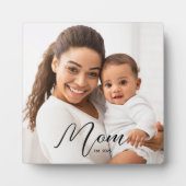 Custom Mom Established Modern Script Photo Plaque Fotoplatte (Vorderseite)
