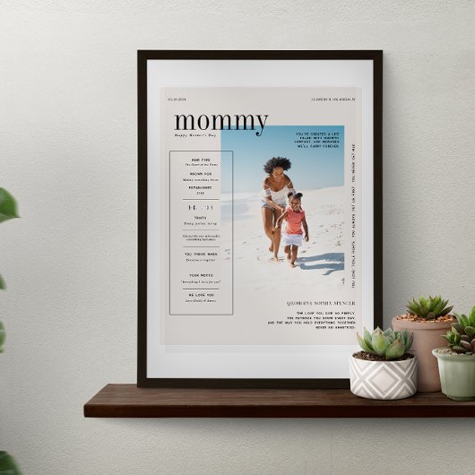Custom Mom Photo Keepsake Modern Design Poster