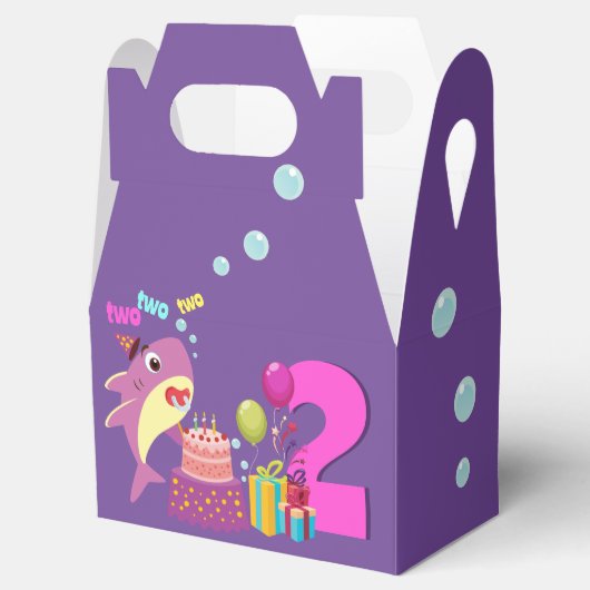 Custom Mommy Aunty Papa Daddy Shark Birthday Gesch Geschenkschachtel (Geöffnet)