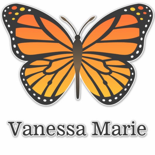 Custom Monarch Butterfly Vinyl Contour XL Aufklebe Aufkleber (Vorderseite)