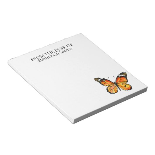 Custom Monarch Butterfly vom Schreibtisch des Notizblock (angewinkelt)