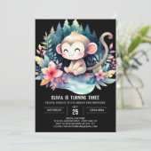 Custom Monkey Birthday Einladung (Stehend Vorderseite)
